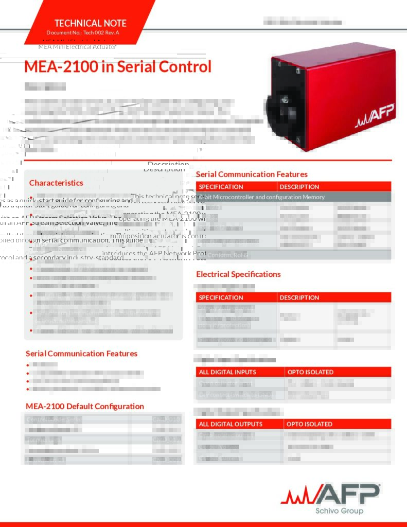 MEA-2100 in Serial Control