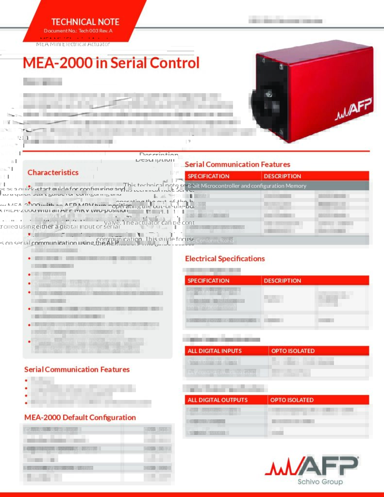 MEA-2000 in Serial Control