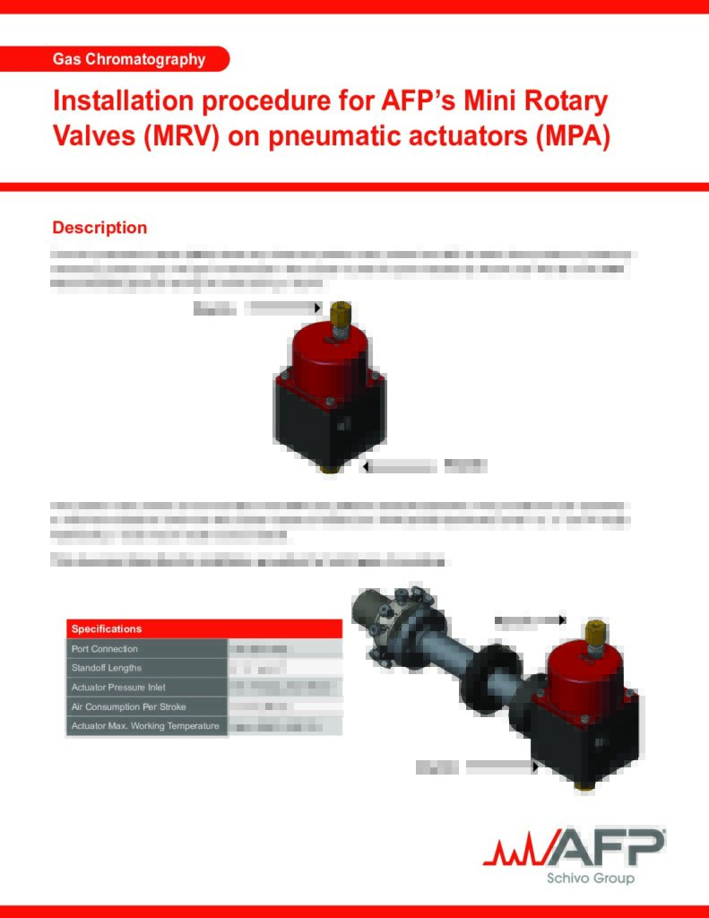 Installation procedure for AFP’s Mini Rotary Valves (MRV) on pneumatic actuators (MPA)